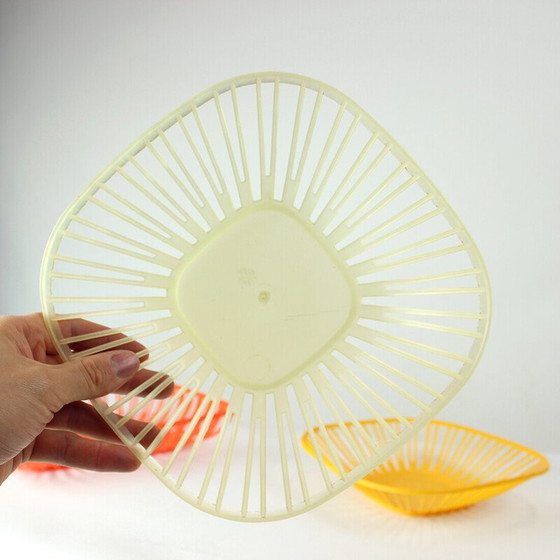 Image 1 of Set of 3 vintage plastic baskets, Czechoslovakia 1960