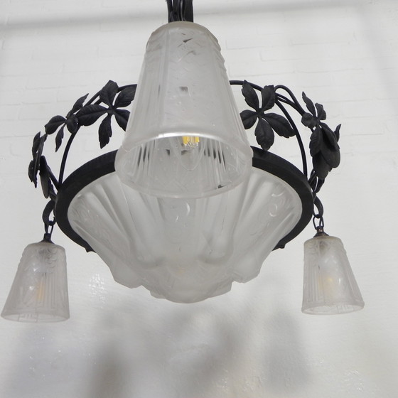 Image 1 of Art Deco Pendant Lamp Muller Freres Luneville 1930s