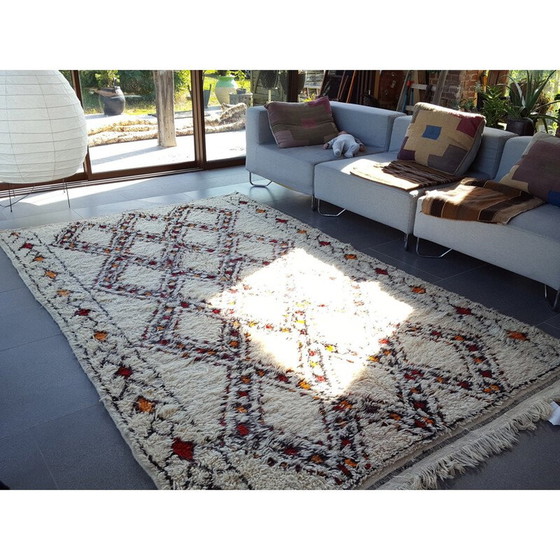 Image 1 of Vintage woolen beni ouarain carpet, Morocco 1970