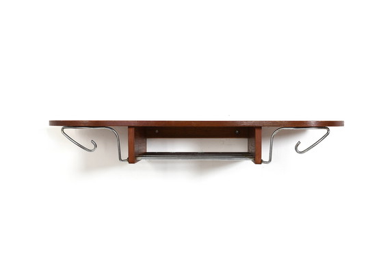 Image 1 of Pair of  Danish Coat Racks / Shelfes in Teak & Chrome