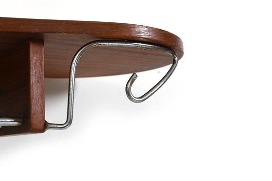 Image 1 of Pair of  Danish Coat Racks / Shelfes in Teak & Chrome