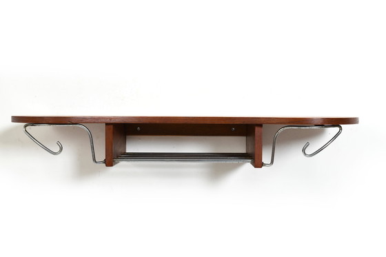 Image 1 of Pair of  Danish Coat Racks / Shelfes in Teak & Chrome