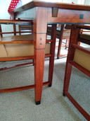 Schuitema cherry wood dining table with 8 chairs