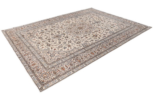 Genuine Hand-knotted Kashan Cork 3,92 X 2,83 Oriental Carpet No. 24620