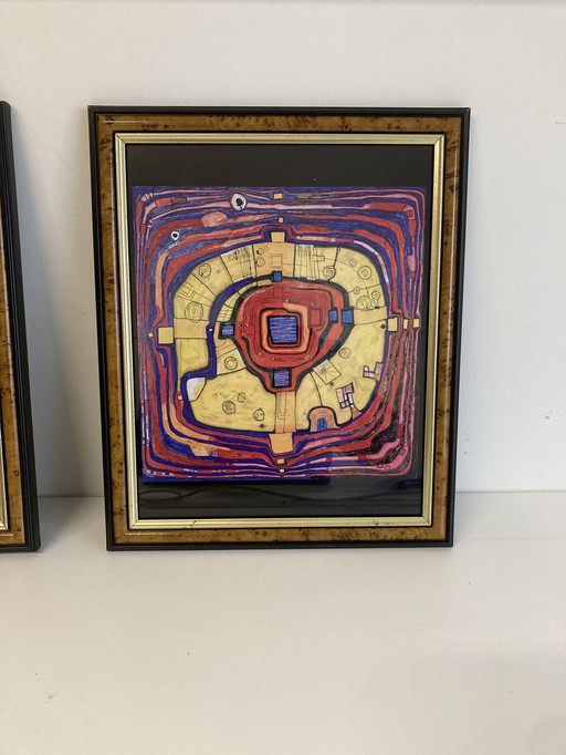 Hundertwasser - 2 Prints In Kader