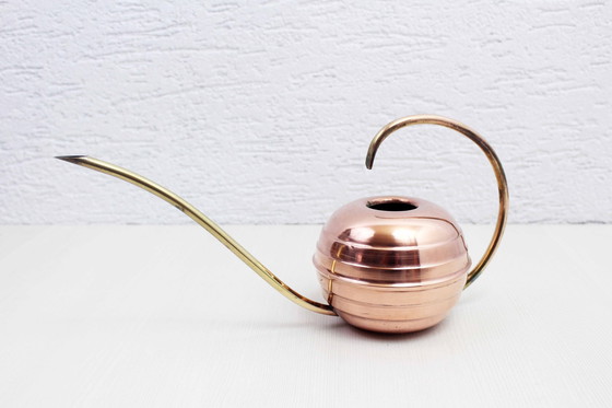 Image 1 of Vintage Brass and Copper Watering Can 1960