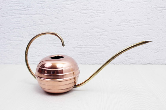 Image 1 of Vintage Brass and Copper Watering Can 1960