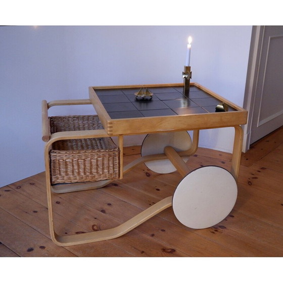 Image 1 of Vintage birch tea cart model 900 by Alvar Aalto for Huonekalu- ja rakennustyötehdas, 1937