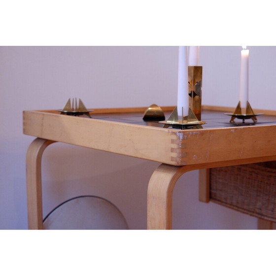 Image 1 of Vintage birch tea cart model 900 by Alvar Aalto for Huonekalu- ja rakennustyötehdas, 1937