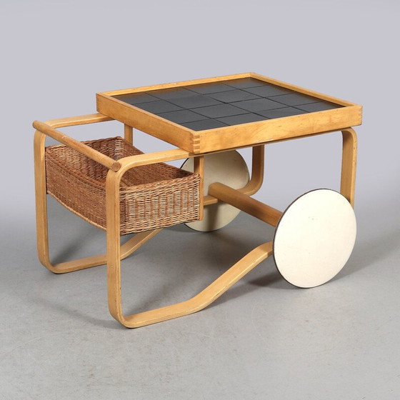 Image 1 of Vintage birch tea cart model 900 by Alvar Aalto for Huonekalu- ja rakennustyötehdas, 1937