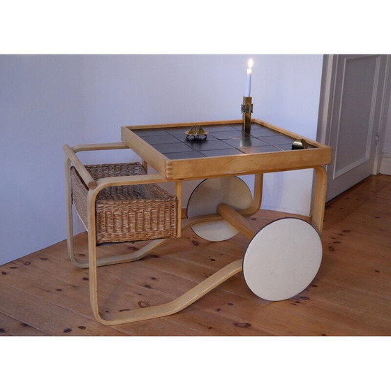 Image 1 of Vintage birch tea cart model 900 by Alvar Aalto for Huonekalu- ja rakennustyötehdas, 1937