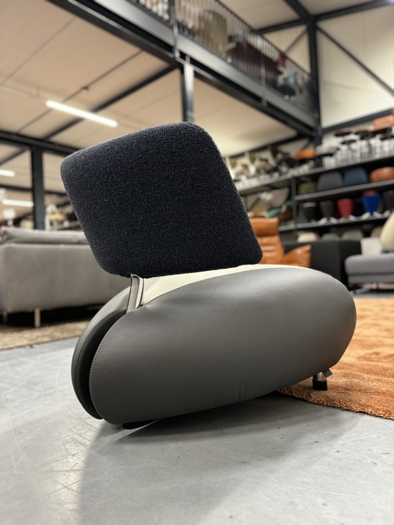 Image 1 of Poltrona Leolux Pallone Senso Pelle Tessuto Monza Blu 