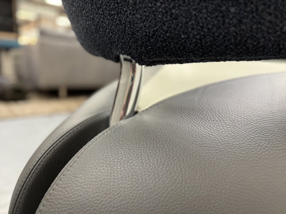 Image 1 of Poltrona Leolux Pallone Senso Pelle Tessuto Monza Blu 