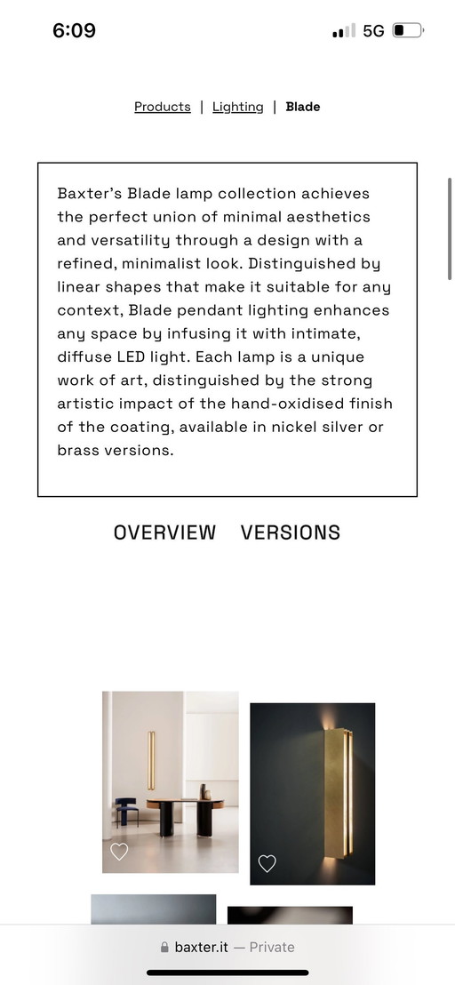 2 Baxter Blade Wall Lamps In Bras