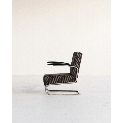 Vintage S411 armchair in chrome steel by Mücke Melder, 1940