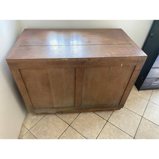 Image 1 of Mobiletto artigianale vintage con 3 grandi cassetti in rovere, 1900