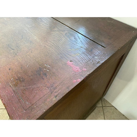 Image 1 of Mobiletto artigianale vintage con 3 grandi cassetti in rovere, 1900
