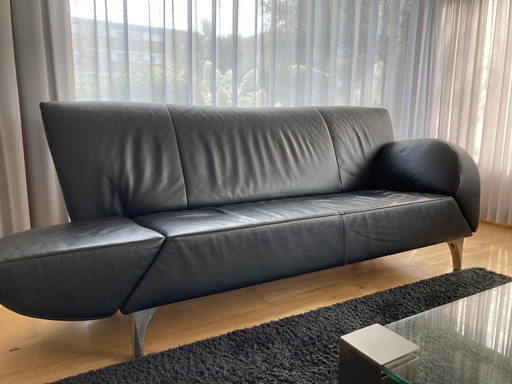 JORI sofa 3 seater black leather