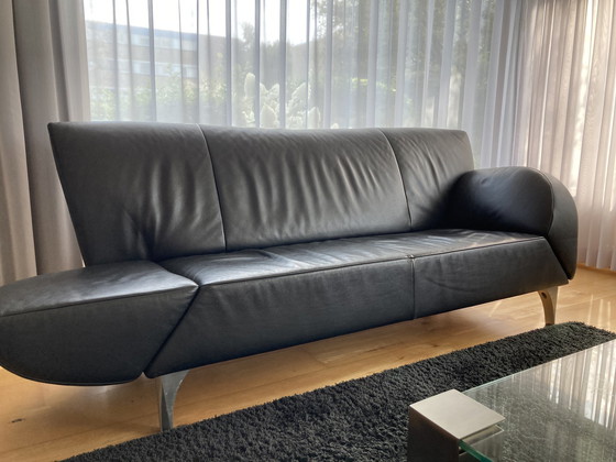 Image 1 of JORI sofa 3 seater black leather