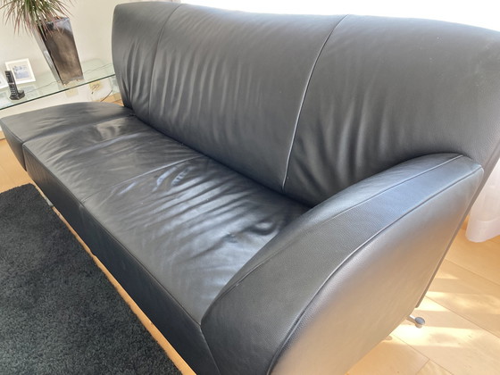 Image 1 of JORI sofa 3 seater black leather