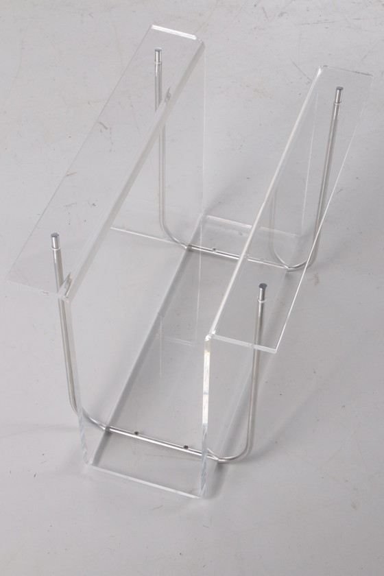 Image 1 of Étagère d'entrepôt en plexiglas avec accents métalliques, 1970
