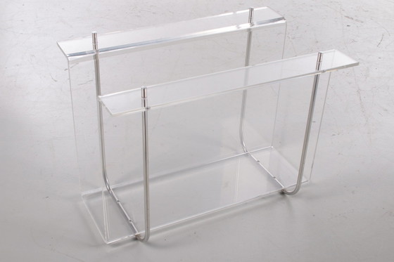 Image 1 of Plexiglas Warehouse Rack with Metal Accents,1970