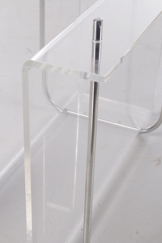 Image 1 of Plexiglas Warehouse Rack with Metal Accents,1970