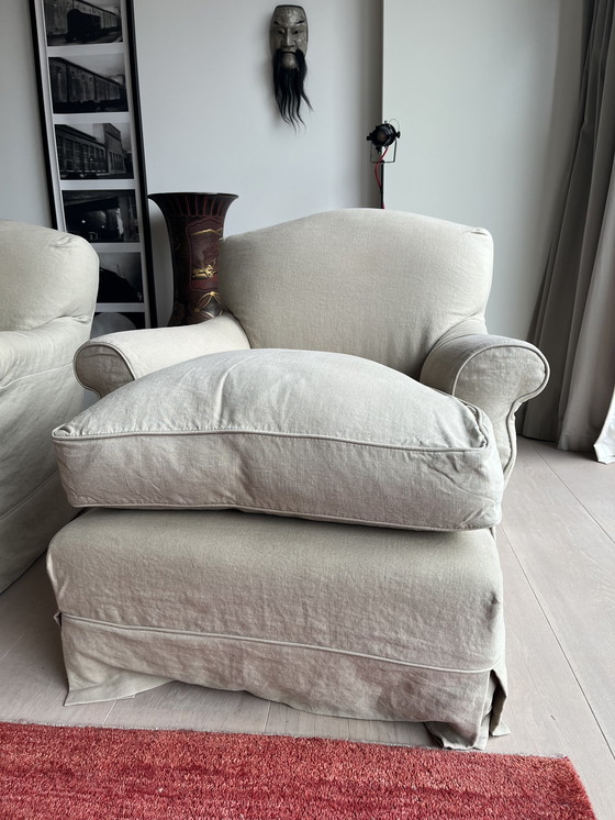 Image 1 of 2x Howard by Axel Vervoordt sofa with footstool