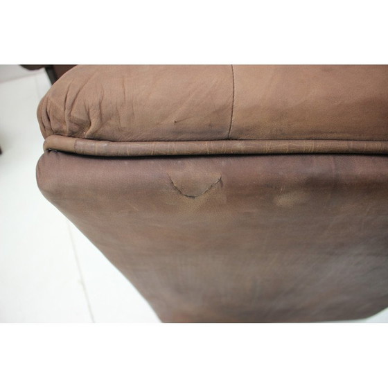 Image 1 of Vintage leather modular five seater sofa, Italy 1980s