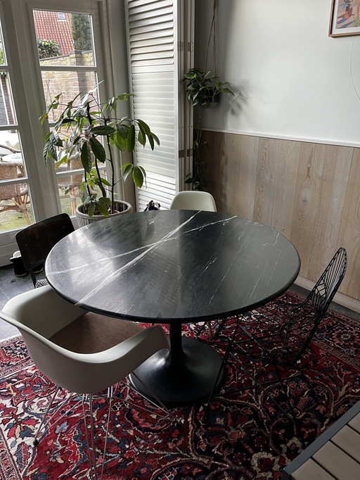 Black Round Marble Table 120Cm