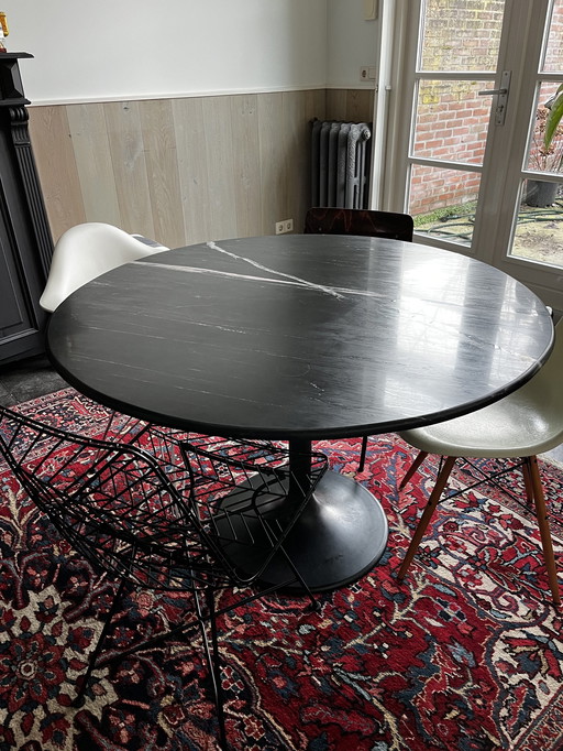 Black Round Marble Table 120Cm