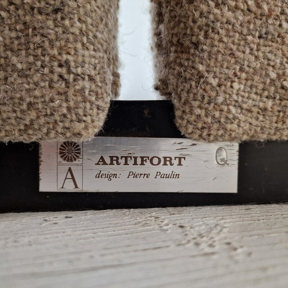 Image 1 of Pair of vintage model F580 chairs in wool fabric by Pierre Paulin for Artifort, 1966