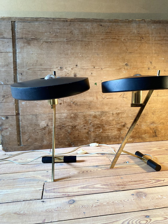 Image 1 of 2x Louis Kalff Diplomat Z Table Lamps