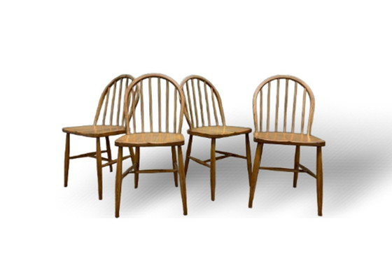 Image 1 of Set di 6 sedie da pranzo vintage Ercol Windsor di metà secolo