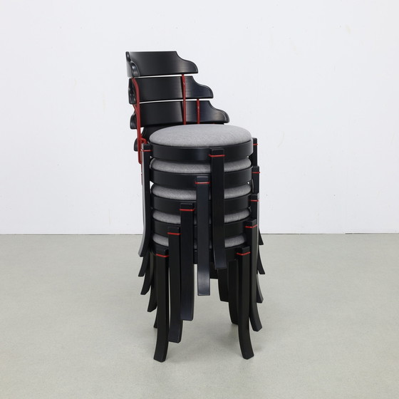 Image 1 of 5x Postmodern Dining Chair in Memphis Style, 1980s