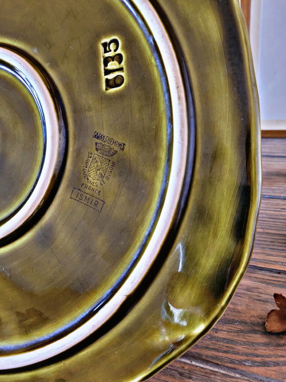 Image 1 of Vintage Sarreguemines Barbotine Cheese and Dessert Platter Model Ismir