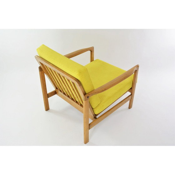 Image 1 of Poltrona vintage scandinava BZ in velluto a coste giallo