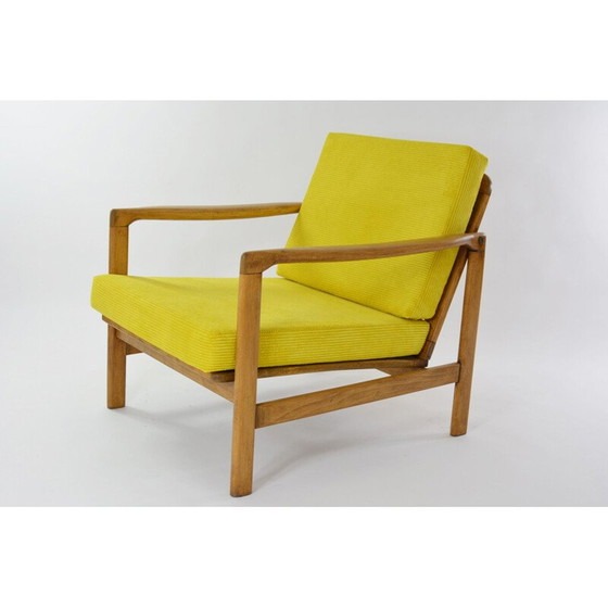 Image 1 of Poltrona vintage scandinava BZ in velluto a coste giallo