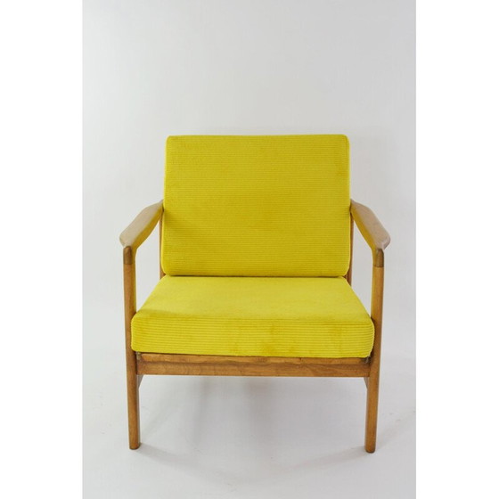 Image 1 of Poltrona vintage scandinava BZ in velluto a coste giallo