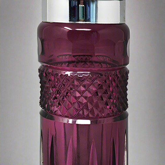 Image 1 of 1960s Gorgeous Purple Bohemian Cut Glass Cocktail Shaker. Fabriqué en Italie