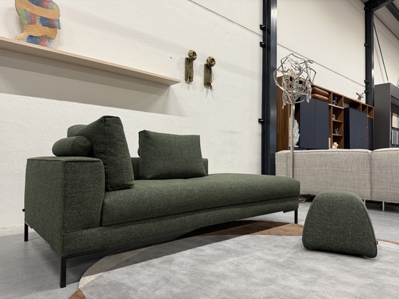 Image 1 of Design On Stock Aikon Lounge Sofa Element Footstool 210 Green Fabric
