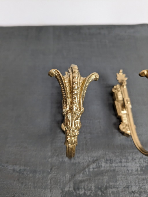 Pair Of Golden Metal Tiebacks