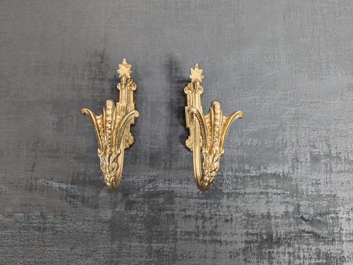 Pair Of Golden Metal Tiebacks