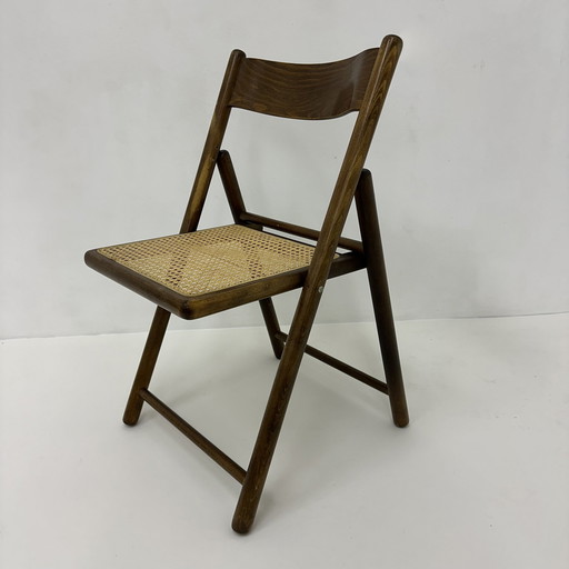 Vintage Folding Chair In Webbing And Wood By Habitat , 1980’S