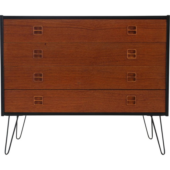 Image 1 of Vintage teak chest of drawers with teak drawers, Denmark 1960