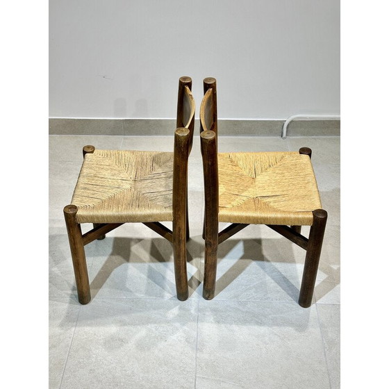 Image 1 of Pair of vintage ash chairs by Charlotte Perriand Merribel, 1950
