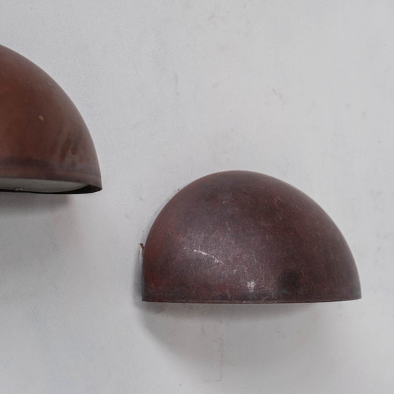 Image 1 of Pair of vintage patinated copper wall lamp, Denmark