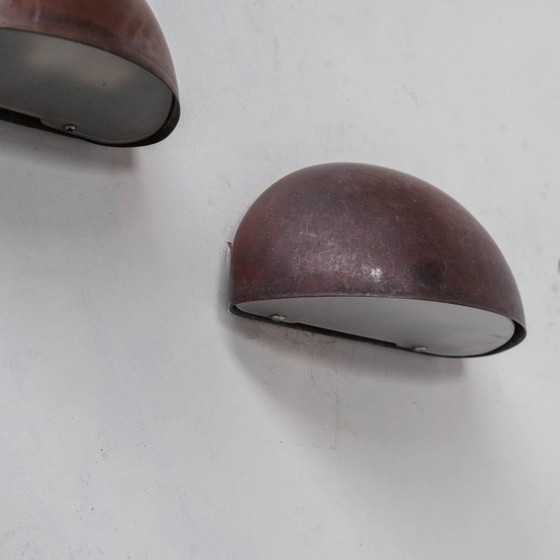 Image 1 of Pair of vintage patinated copper wall lamp, Denmark