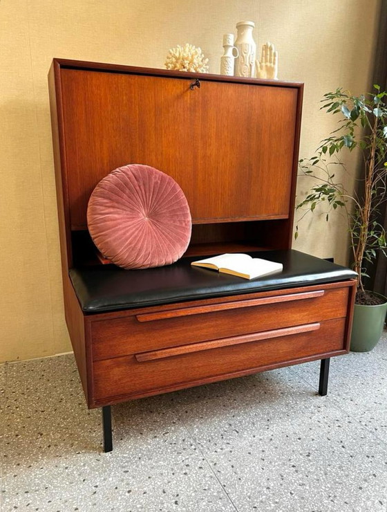 Image 1 of Armoire murale design danoise Secretaire minibar