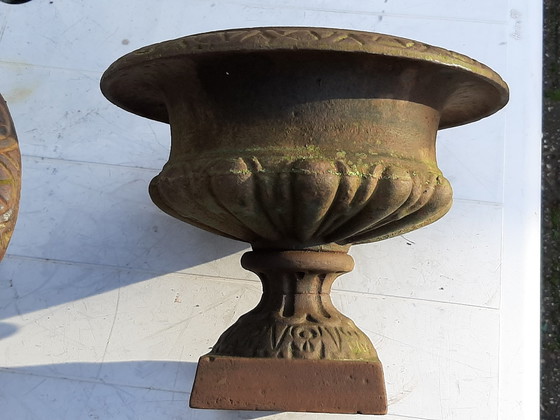 Image 1 of Set Of 2 Versaille Cast Iron Garden Vases